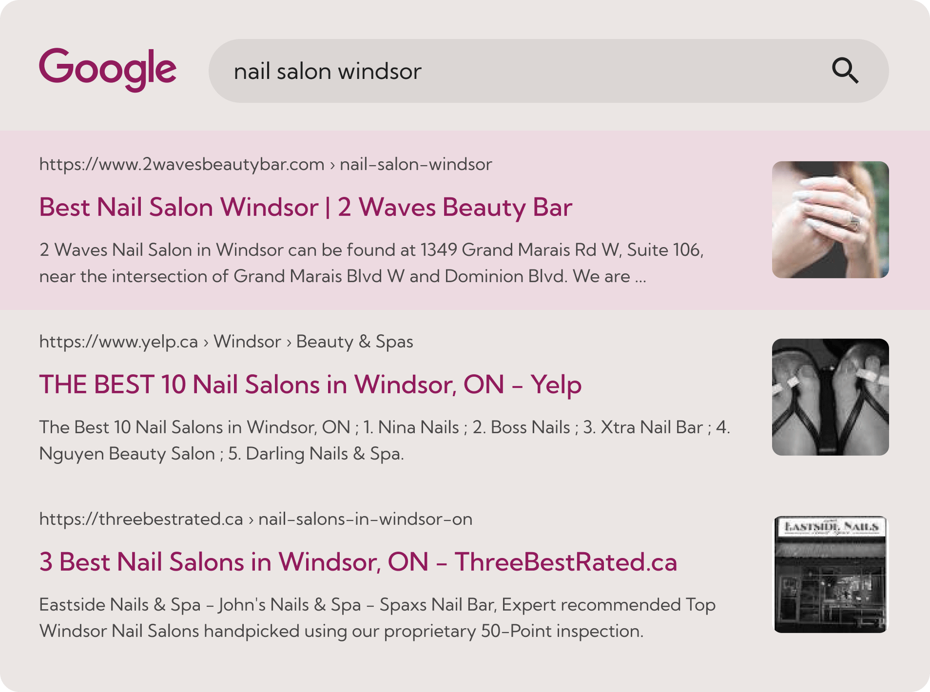 2-waves-beauty-bar-search-position 2 Waves Beauty Bar first search position in Google