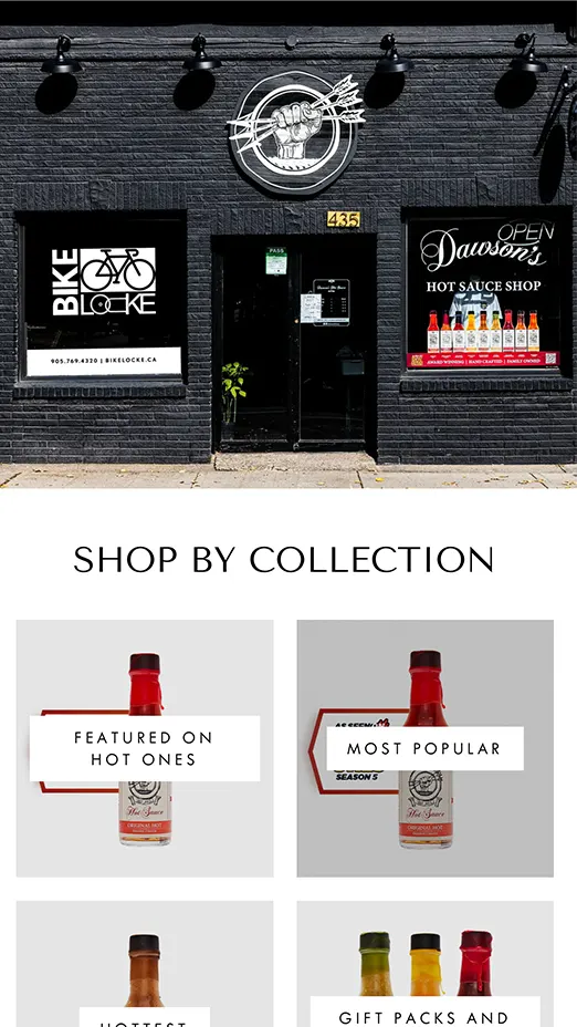 dawsons hot sauce web design