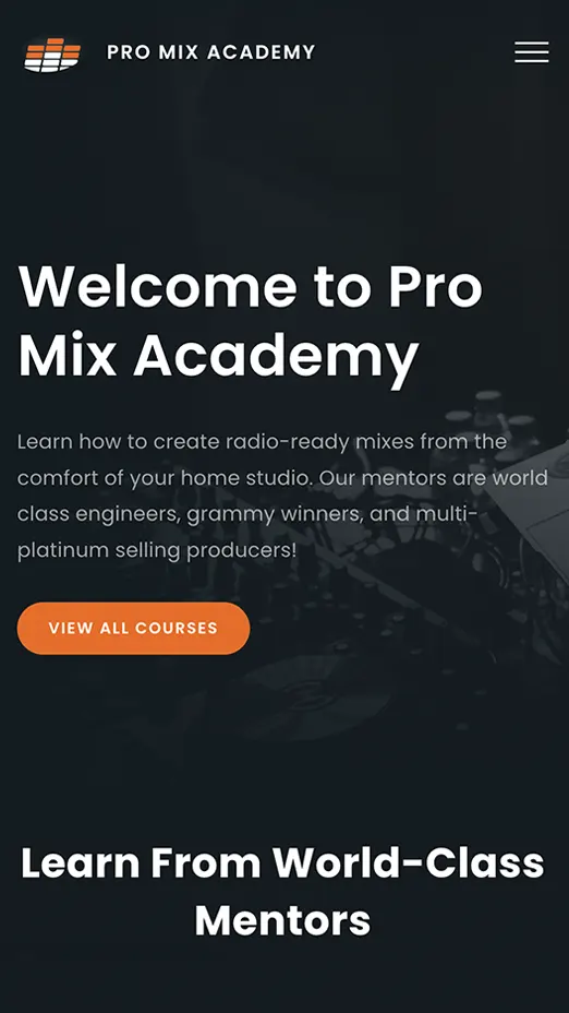 pro mix academy web design