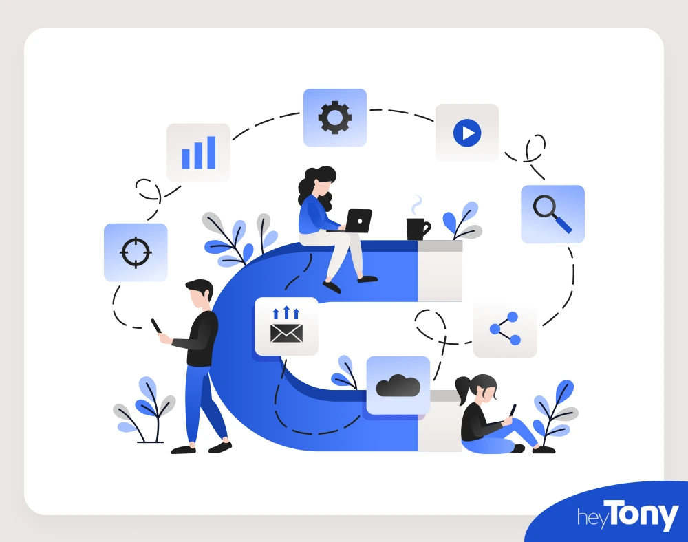 Graphic of magnet representing inbound marketing tools