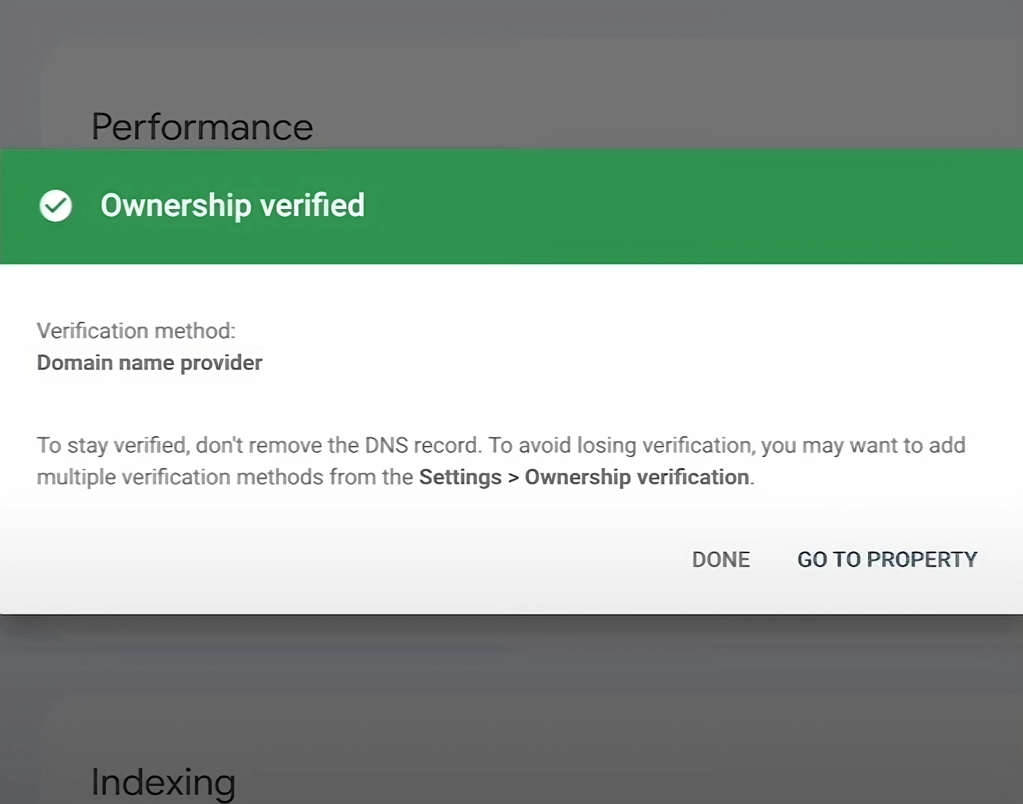 search console ownership verification