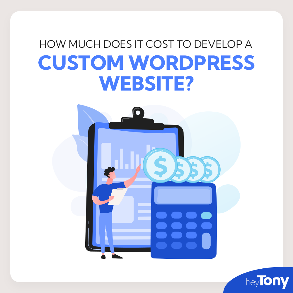 Vector character next to a calculator pointing to a dollar sign.